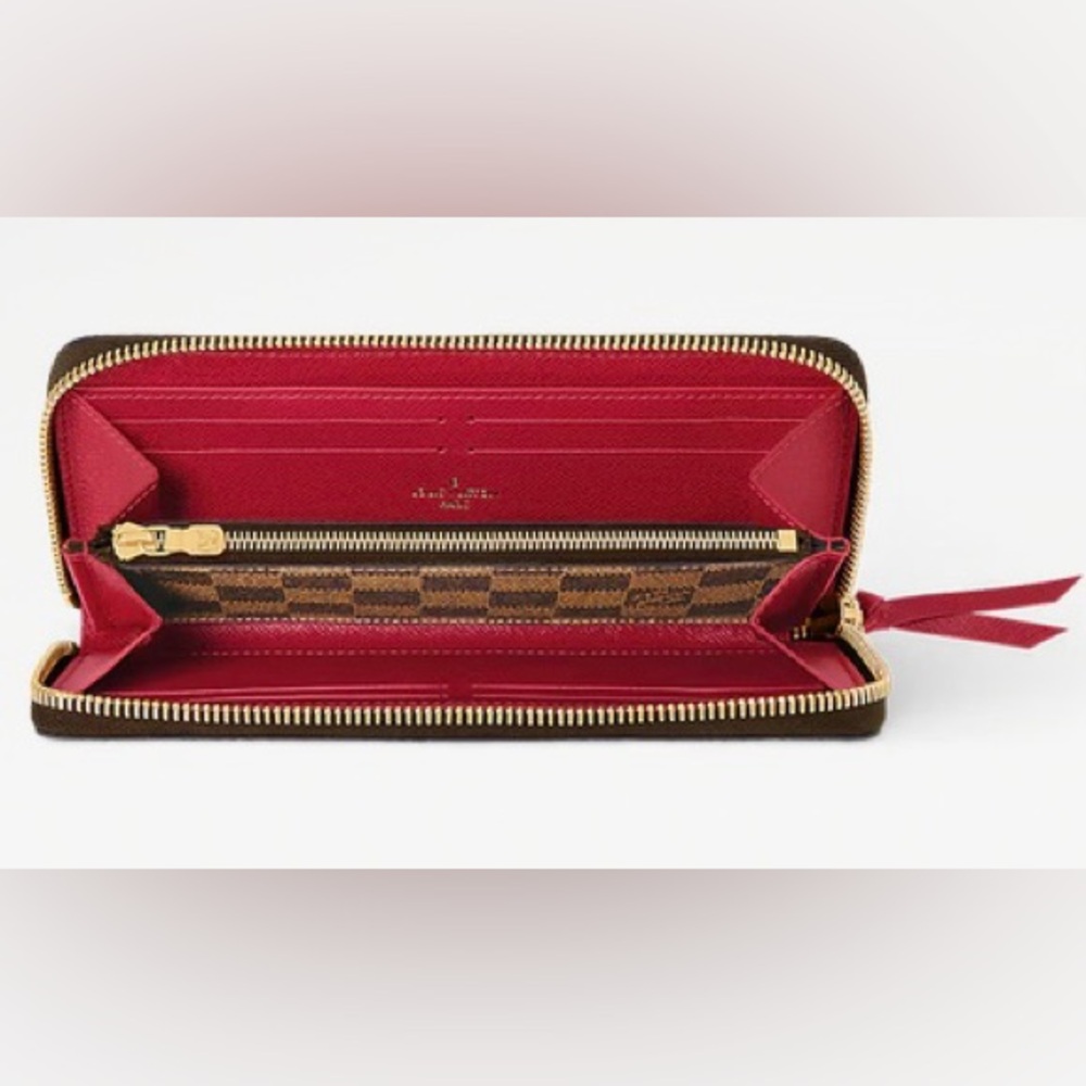 Damier Ebene Clemence Wallet Louis Vuitton-cherry